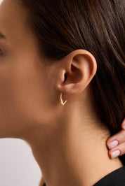 14 Ayar Altın Taşlı Halka Küpe