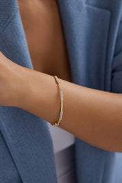 14 Ayar Altın Taşlı Kelepçe Bilezik