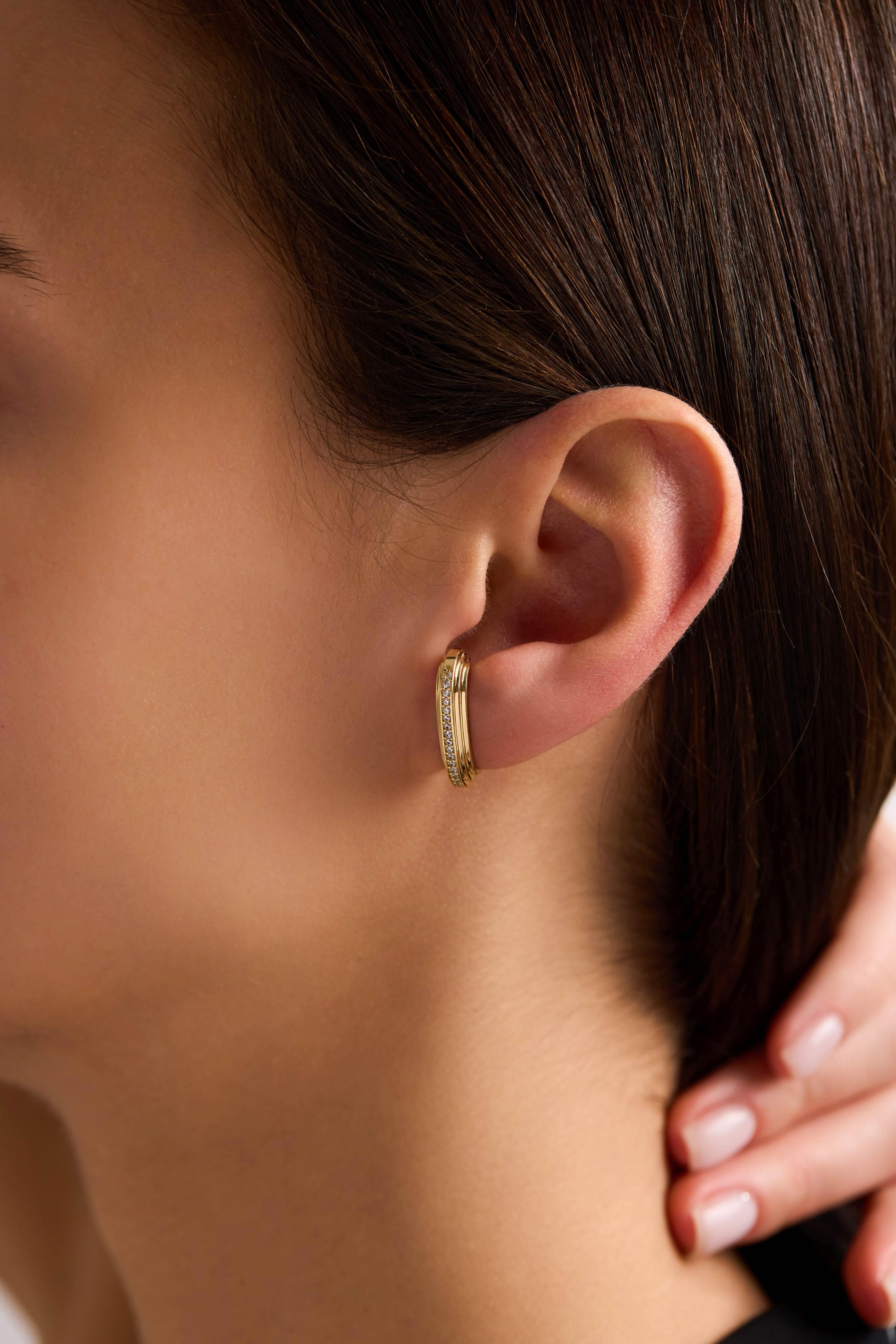 14 Ayar Altın Taşlı Küpe