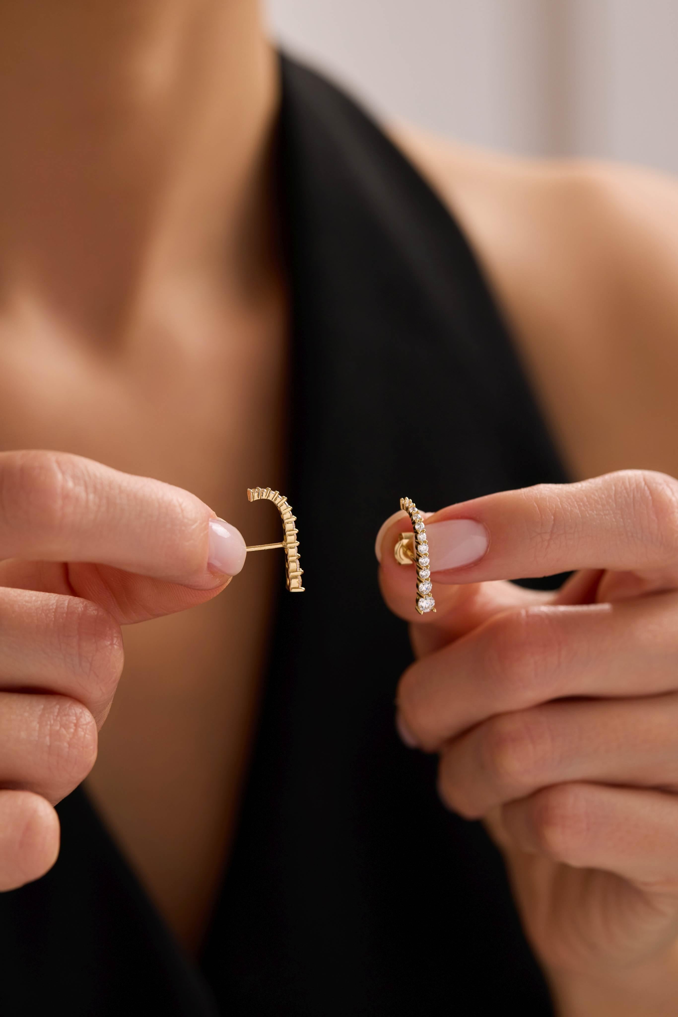 14 Ayar Altın Taşlı Küpe