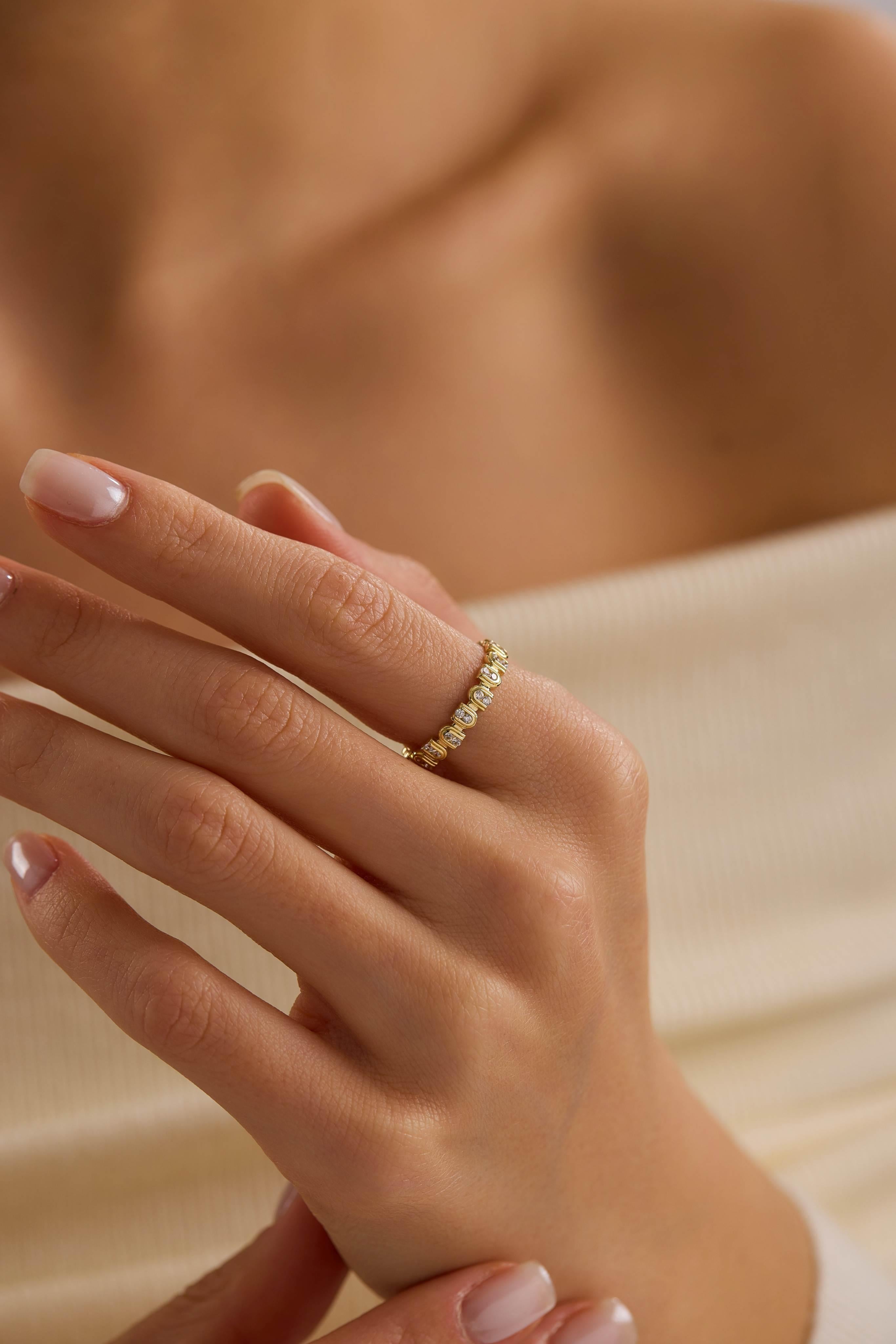 14 Ayar Altın Taşlı Otantik Yüzük