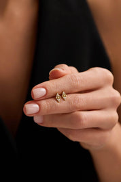 14 Ayar Altın Taşlı Tasarım Küpe