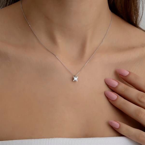 14 Ayar Altın Tektaş Kolye