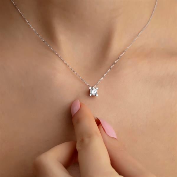 14 Ayar Altın Tektaş Kolye