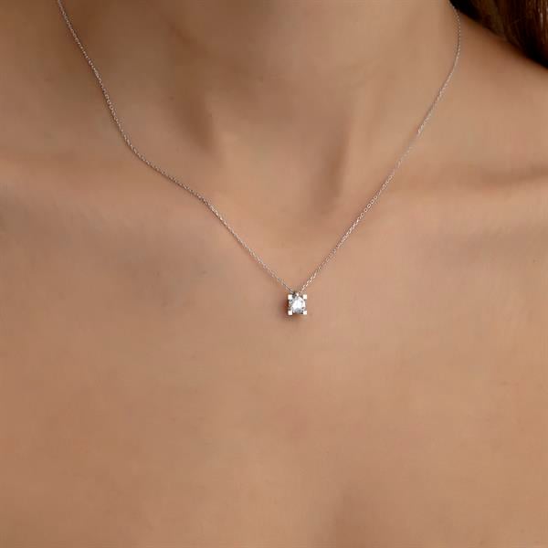 14 Ayar Altın Tektaş Kolye