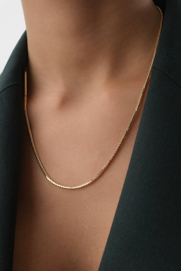 14 Ayar Altın Tilki Kuyruğu Zincir Kolye