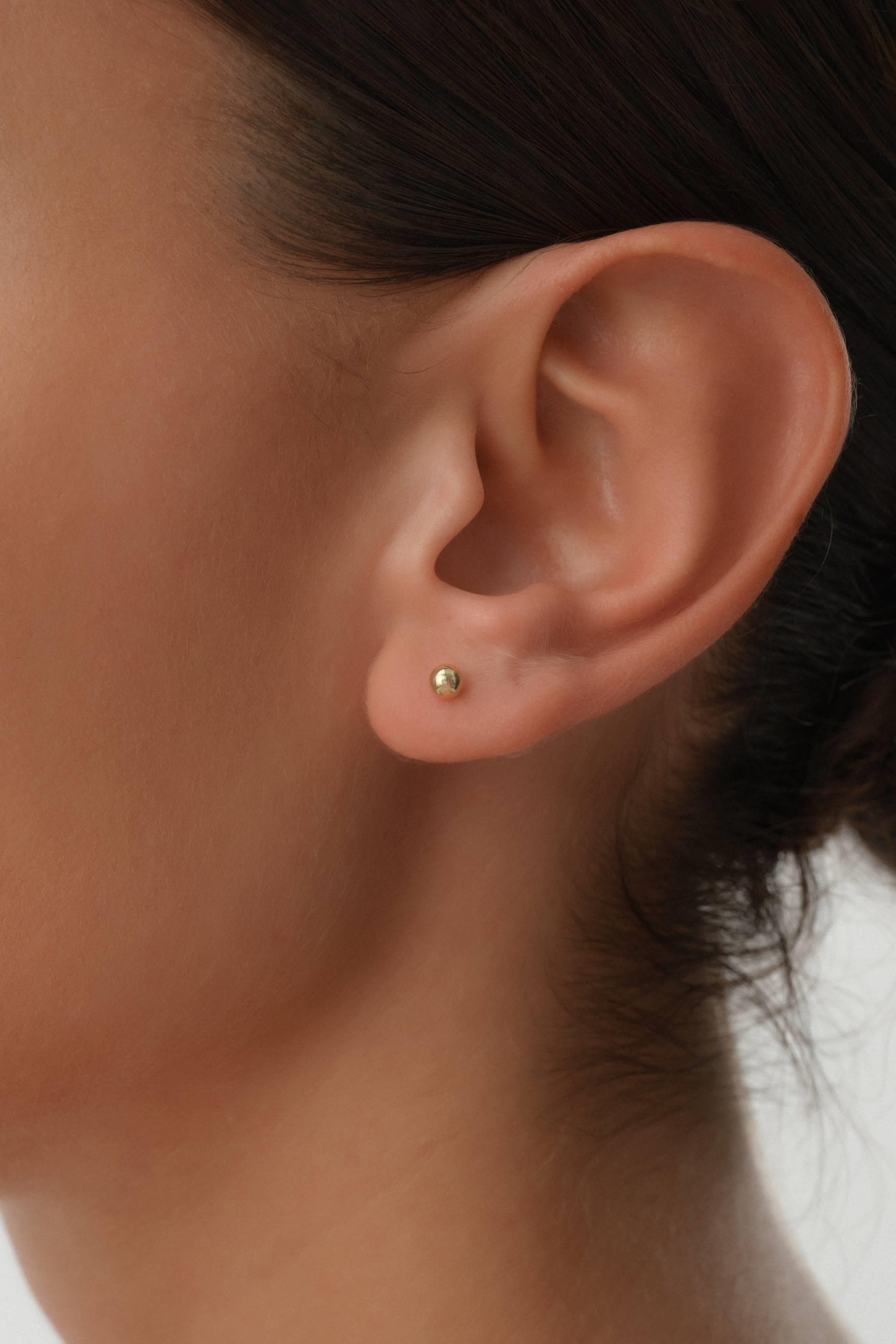 14 Ayar Altın Top Küpe