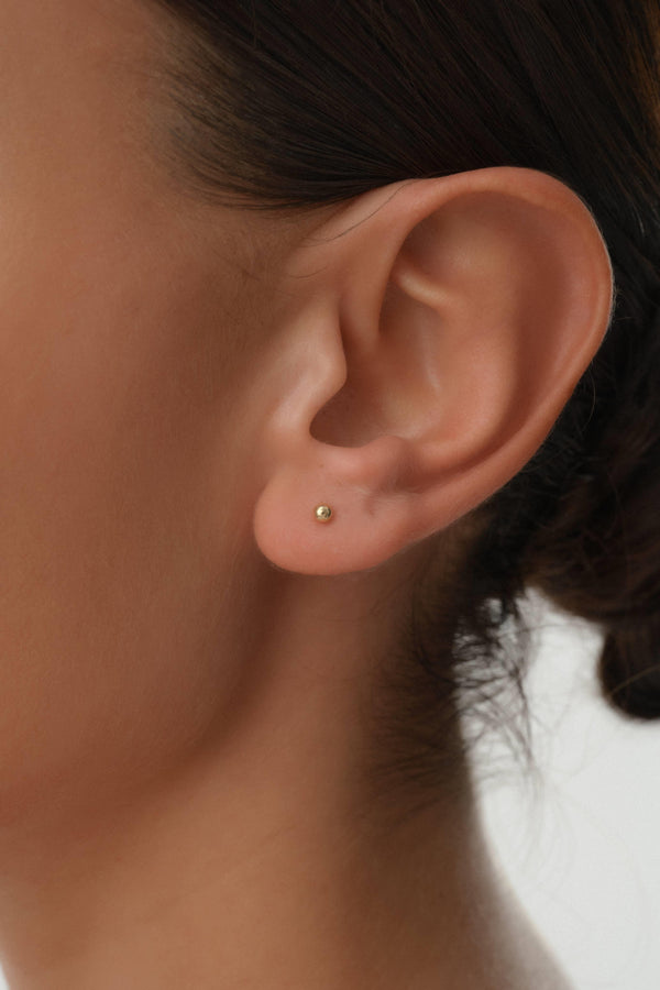 14 Ayar Altın Top Küpe