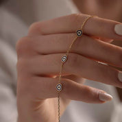 14 Ayar Altın Üçlü Nazar Bileklik