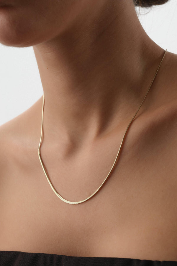 14 Ayar Altın Yılan Zincir Kolye