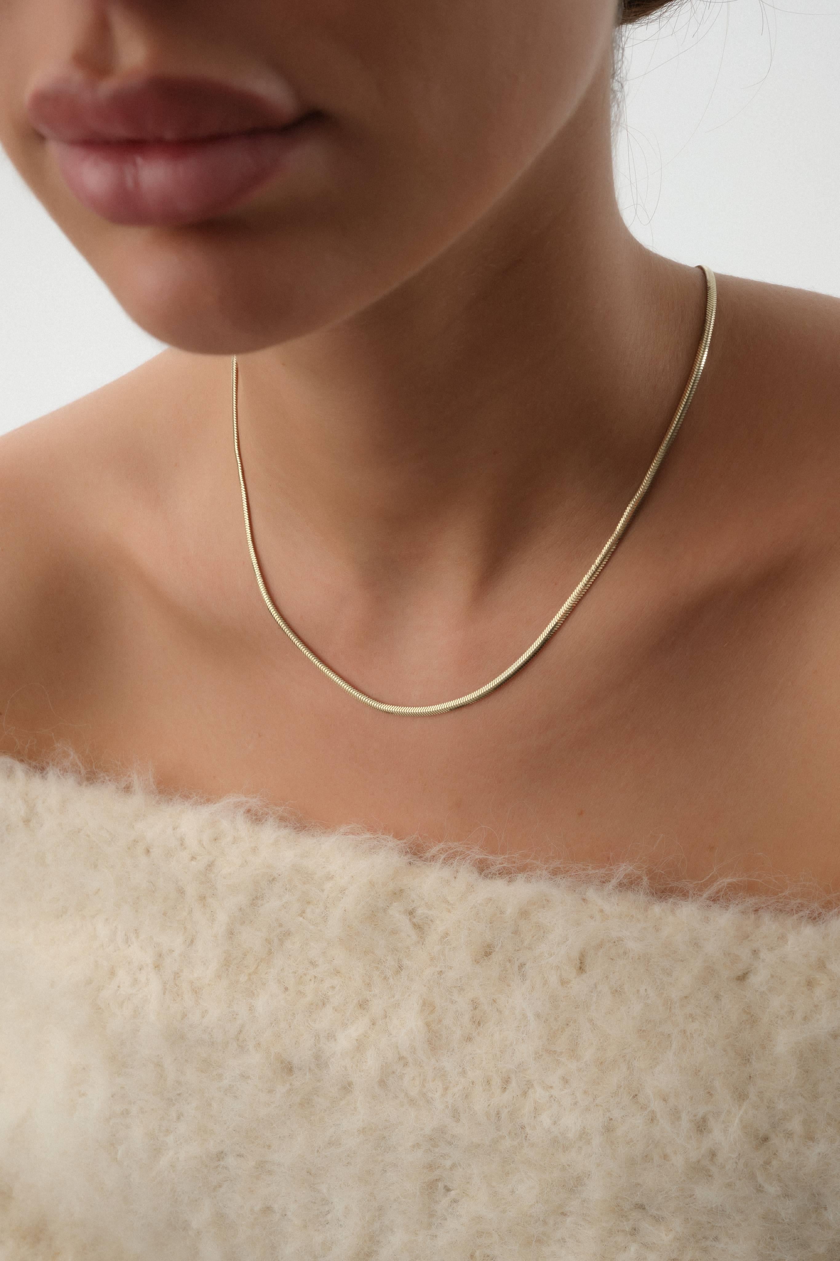 14 Ayar Altın Yılan Zincir Kolye