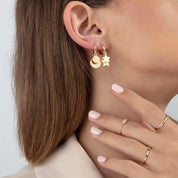 14 Ayar Altın Yıldız Sallantılı Küpe