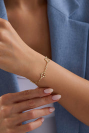 14 Ayar Altın Yonca Bileklik