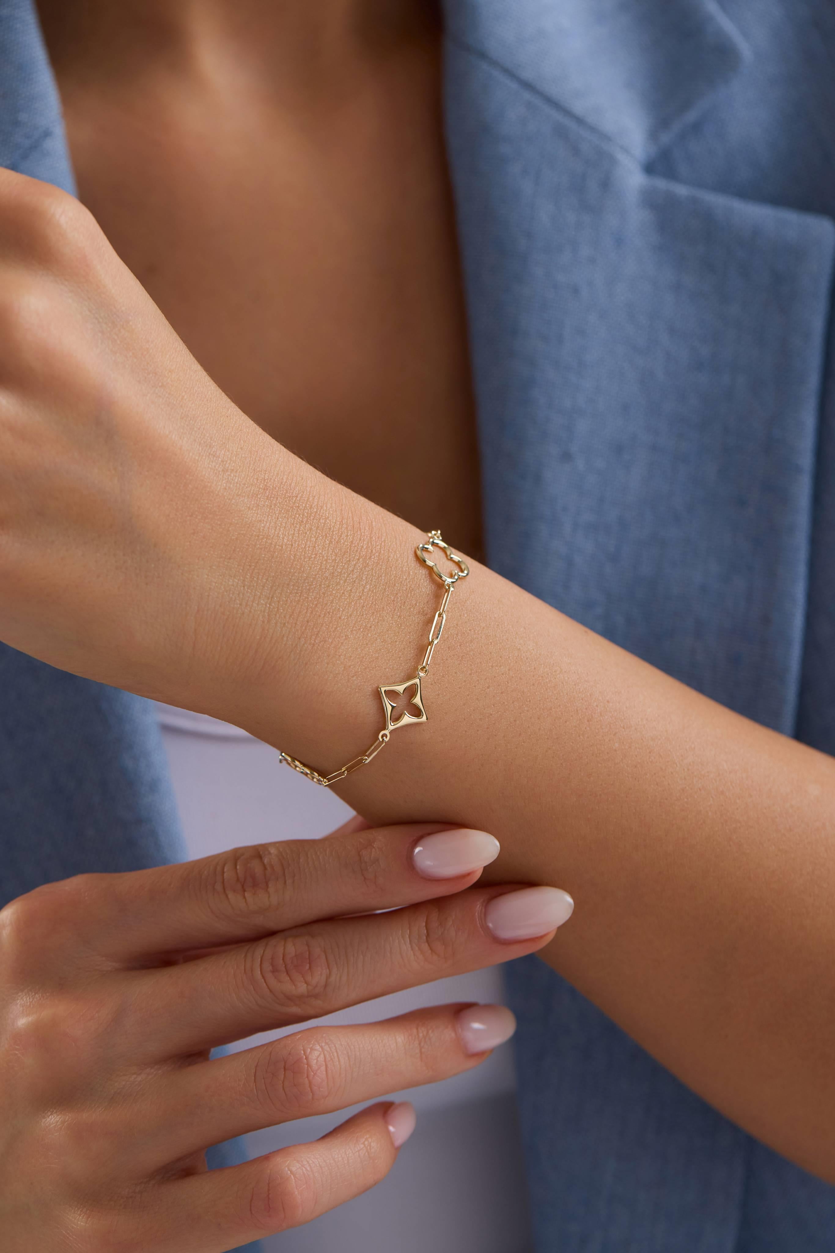 14 Ayar Altın Yonca Bileklik