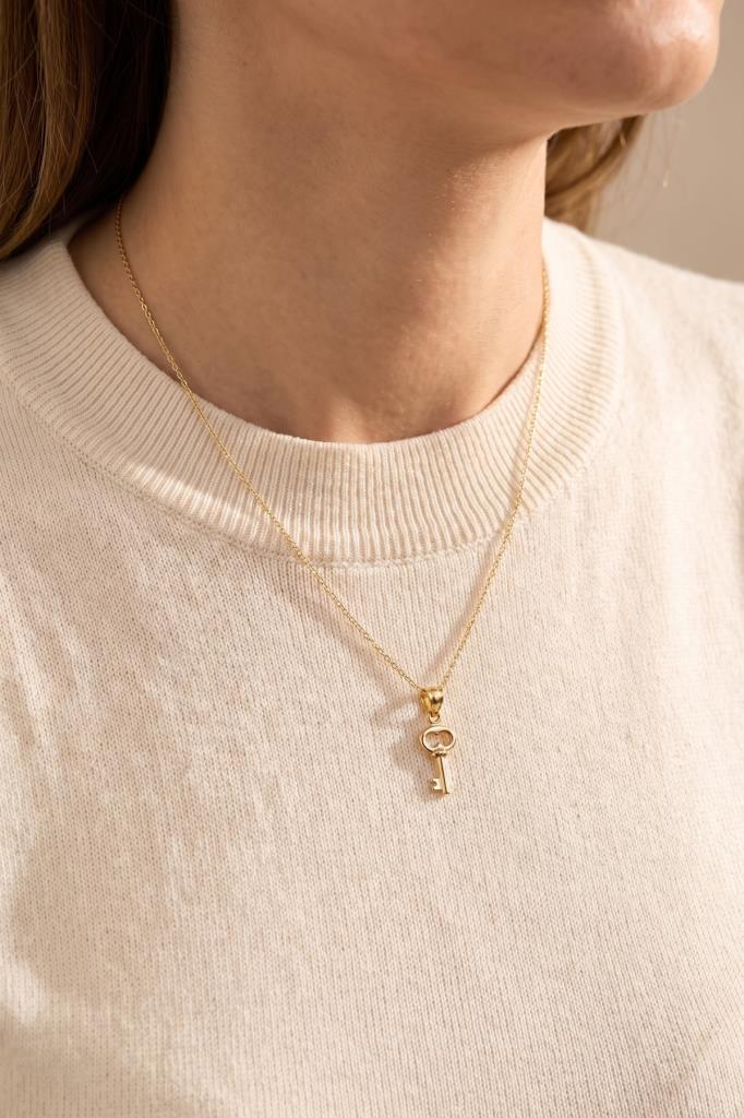 14 Ayar Anahtar Altın Kolye Ucu