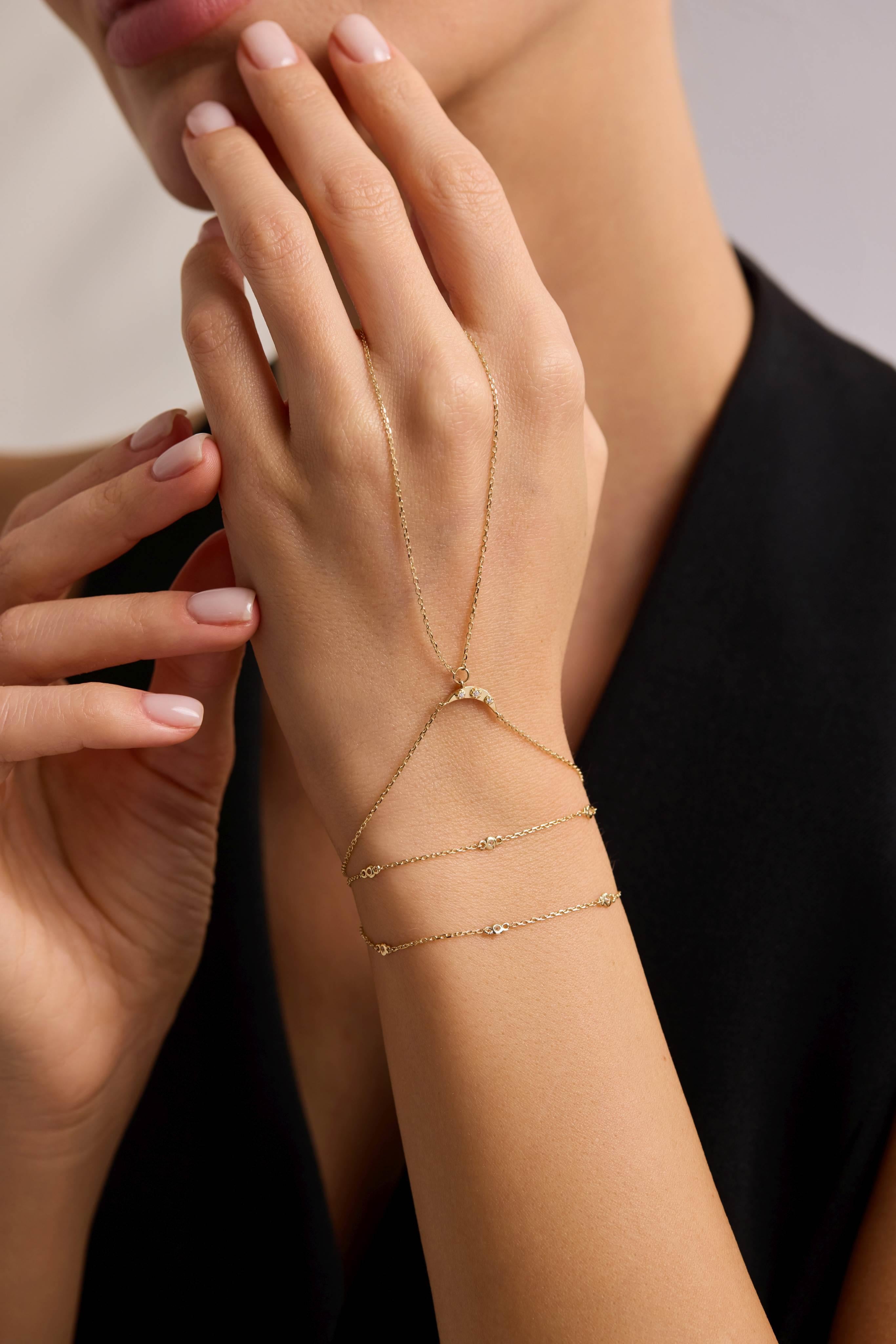 14 Ayar Ay Taşlı Altın Şahmeran