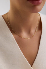 14 Ayar Aynalı Zincir Altın Kolye