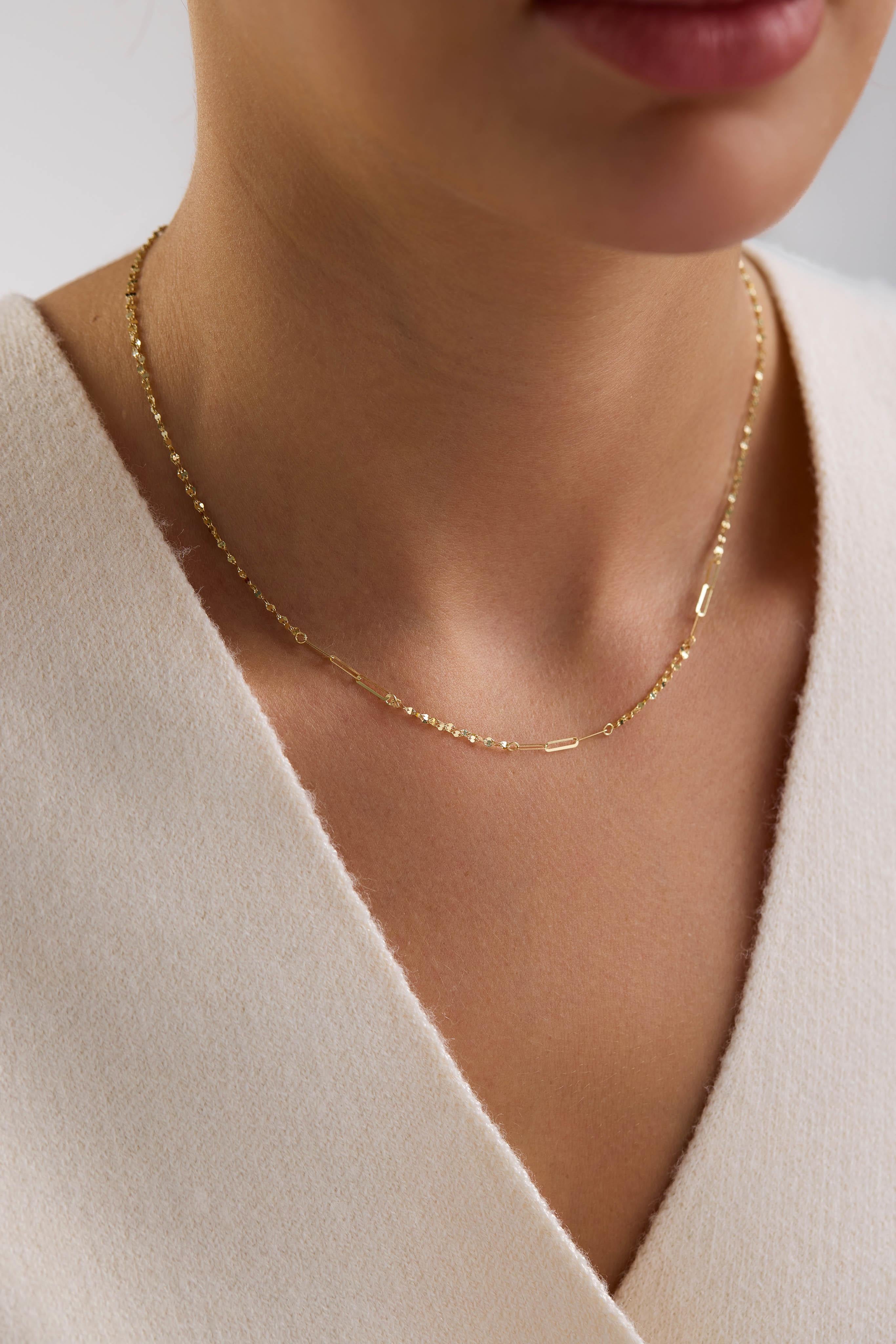 14 Ayar Aynalı Zincir Altın Kolye