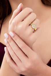 14 Ayar Baget Taşlı Altın Yüzük