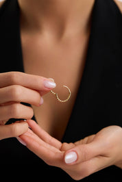 14 Ayar Burgu Altın Halka Küpe (Büyük)