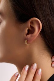 14 Ayar Burgu Altın Halka Küpe (Küçük)