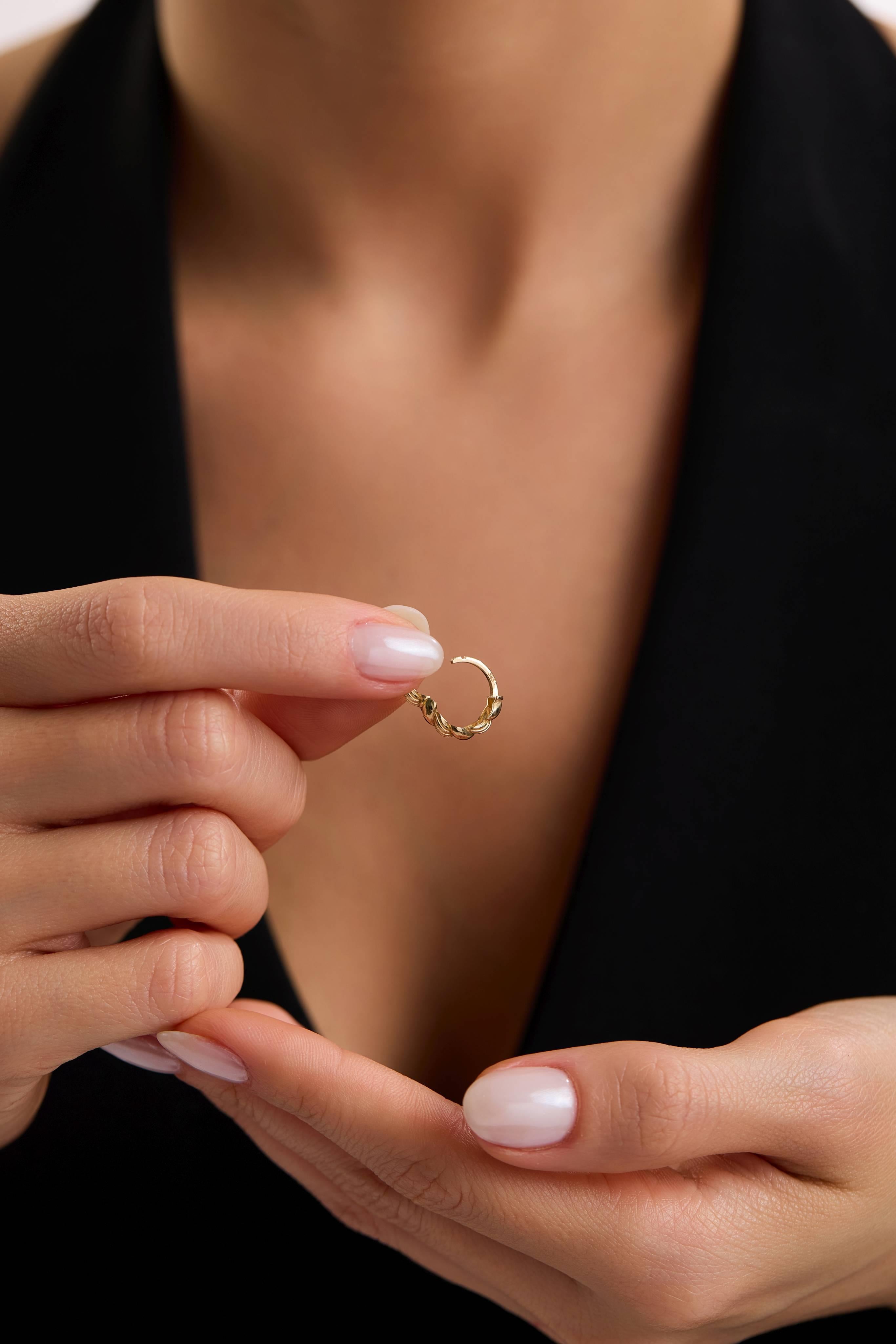 14 Ayar Burgu Altın Halka Küpe (Küçük)