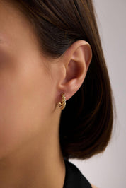 14 Ayar Burgu Altın Halka Küpe (Orta)