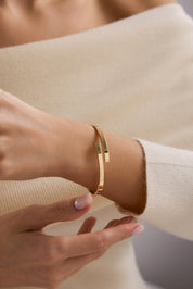 14 Ayar Çarpraz Altın Kelepçe