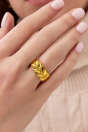 14 Ayar Çiçek Sarı Altın Yüzük