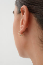 14 Ayar Desenli Altın Halka Küpe