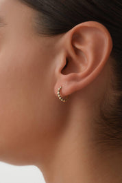 14 Ayar Desenli Altın Halka Küpe