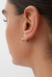 14 Ayar Desenli Altın Halka Küpe