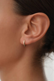 14 Ayar Desenli Altın Halka Küpe