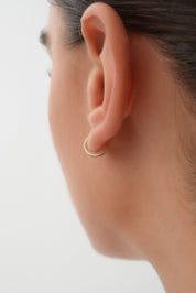 14 Ayar Desenli Altın Halka Küpe