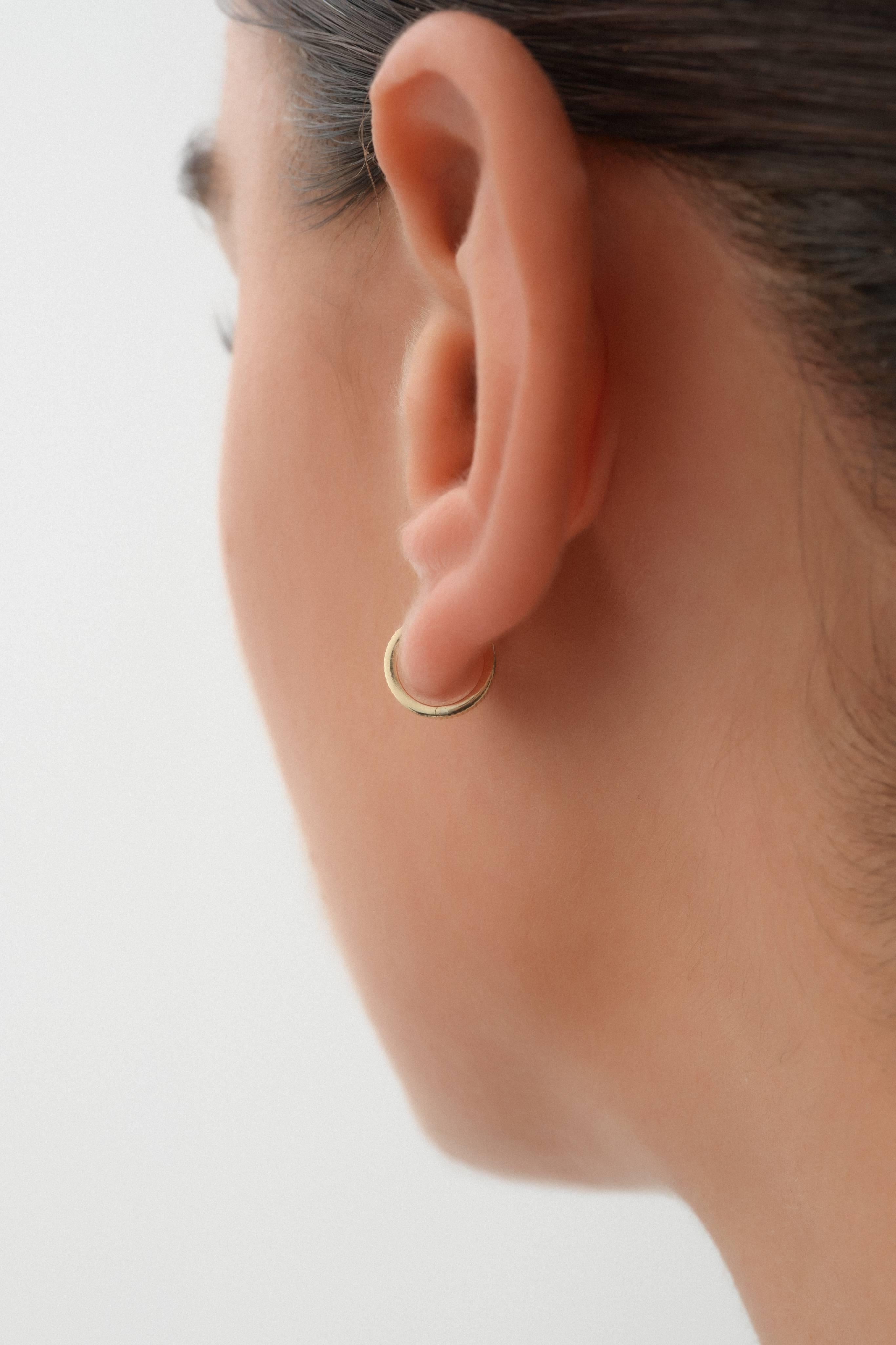 14 Ayar Desenli Altın Halka Küpe