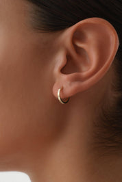 14 Ayar Desenli Altın Halka Küpe