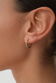 14 Ayar Desenli Altın Halka Küpe