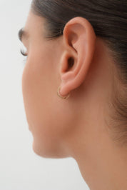 14 Ayar Desenli Altın Halka Küpe