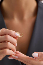 14 Ayar Desenli Altın Halka Küpe