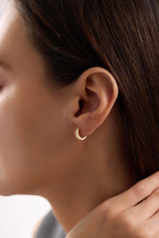 14 Ayar Desenli Altın Halka Küpe