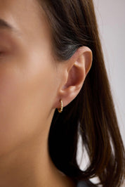 14 Ayar Desenli Altın Halka Küpe