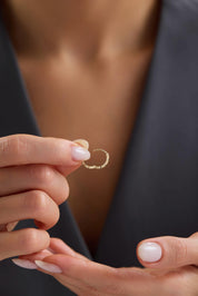 14 Ayar Desenli Altın Halka Küpe