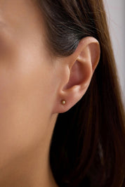 14 Ayar Desenli Altın Top Küpe