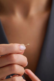 14 Ayar Desenli Altın Top Küpe