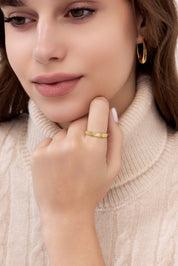 14 Ayar Desenli Altın Yüzük