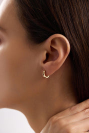 14 Ayar Desenli Halka Altın Küpe