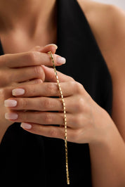 14 Ayar Dikdörtgen Küp Zincir Altın Bileklik