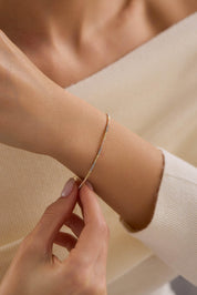 14 Ayar Dorika Üç Renkli Altın Kelepçe