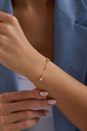 14 Ayar Dorikalı Kalp Altın Bileklik