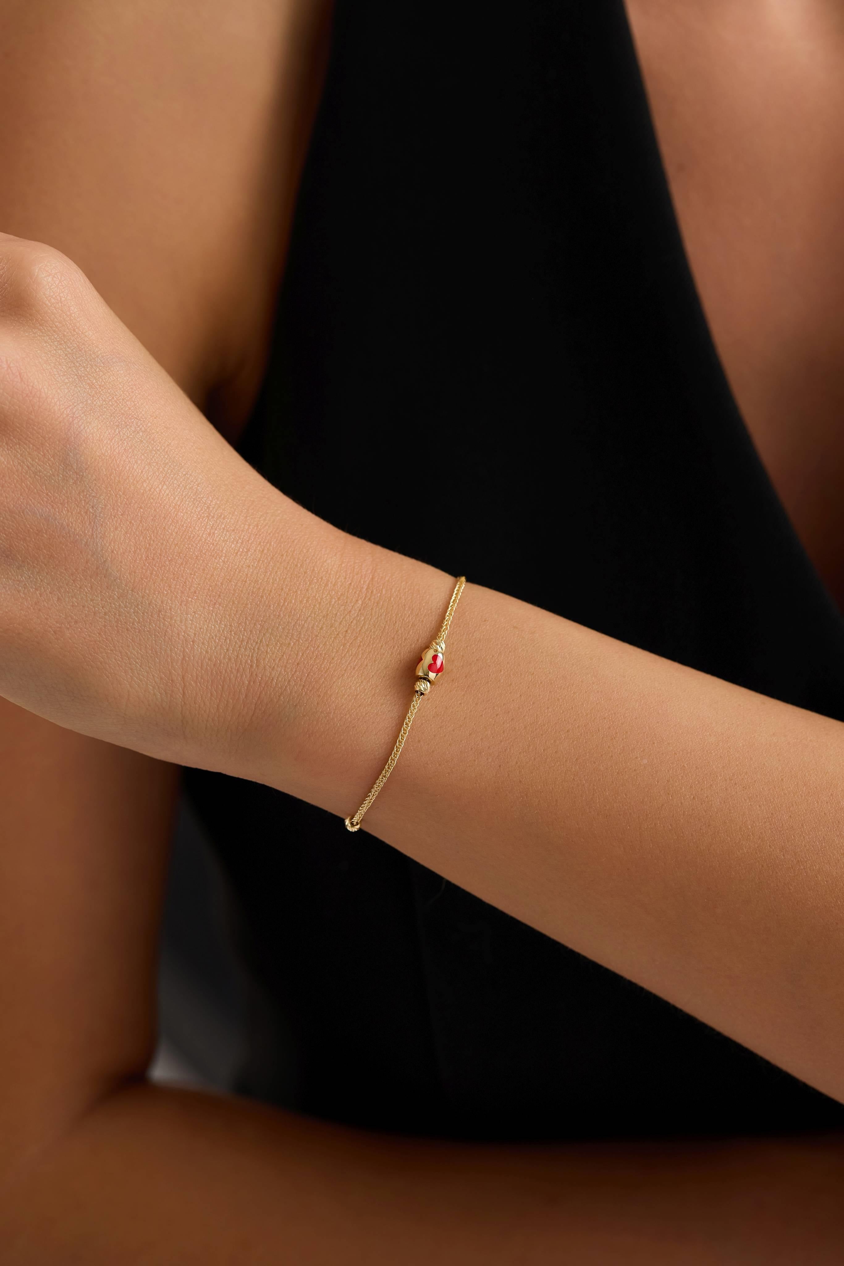 14 Ayar Taşlı Kalp Altın Kolye Ucu